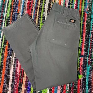 Dickies slim straight gray pants